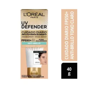 Protector Solar L'oréal Paris Uv Defender Antibrillo Claro
